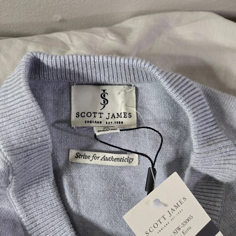 Scott James Light Blue/Gray Crewneck Sweater Men's Small New with Tags‎